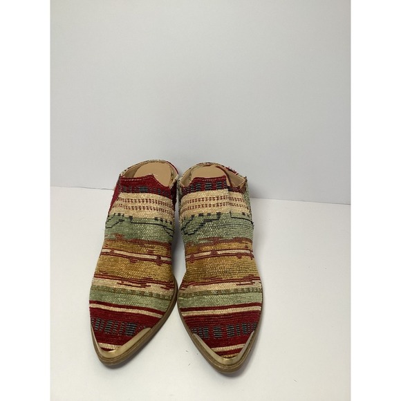 Wonderly Aztec Print Pointed Toe Mule Heel Women's Size 8 Western Style - Picture 3 of 8